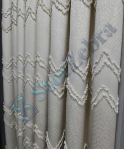 1. Kalite Krem Püskül Desenli Fon Perde