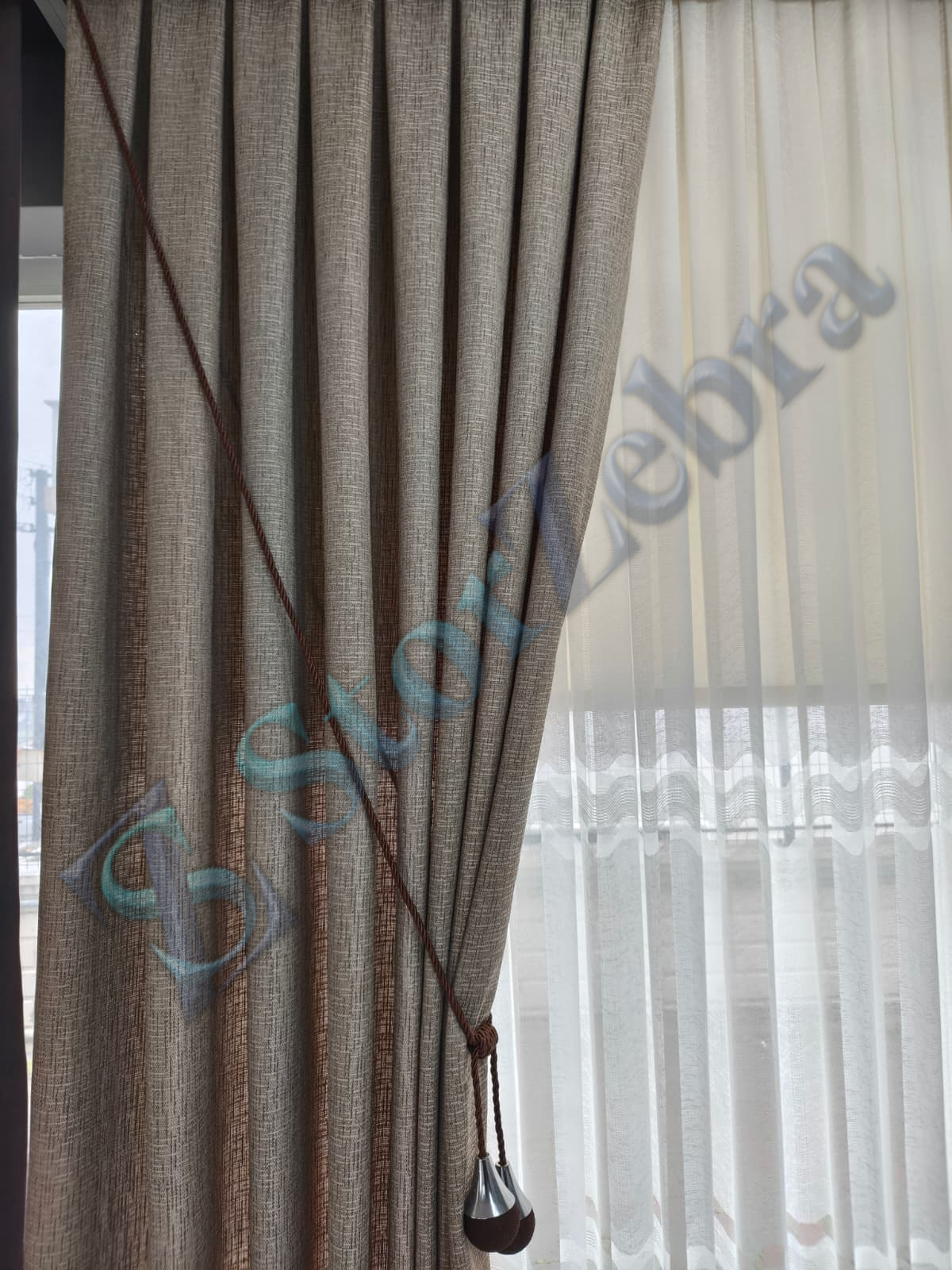 1. Kalite Dökümlü Bohem Sütlü Kahve Fon Perde Craft - Görsel 2