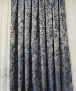 1. Kalite Desenli Lacivert Krem Renk Fon Perde