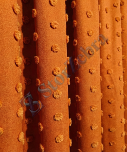 1. Kalite Turuncu Ponponlu Fon Perde