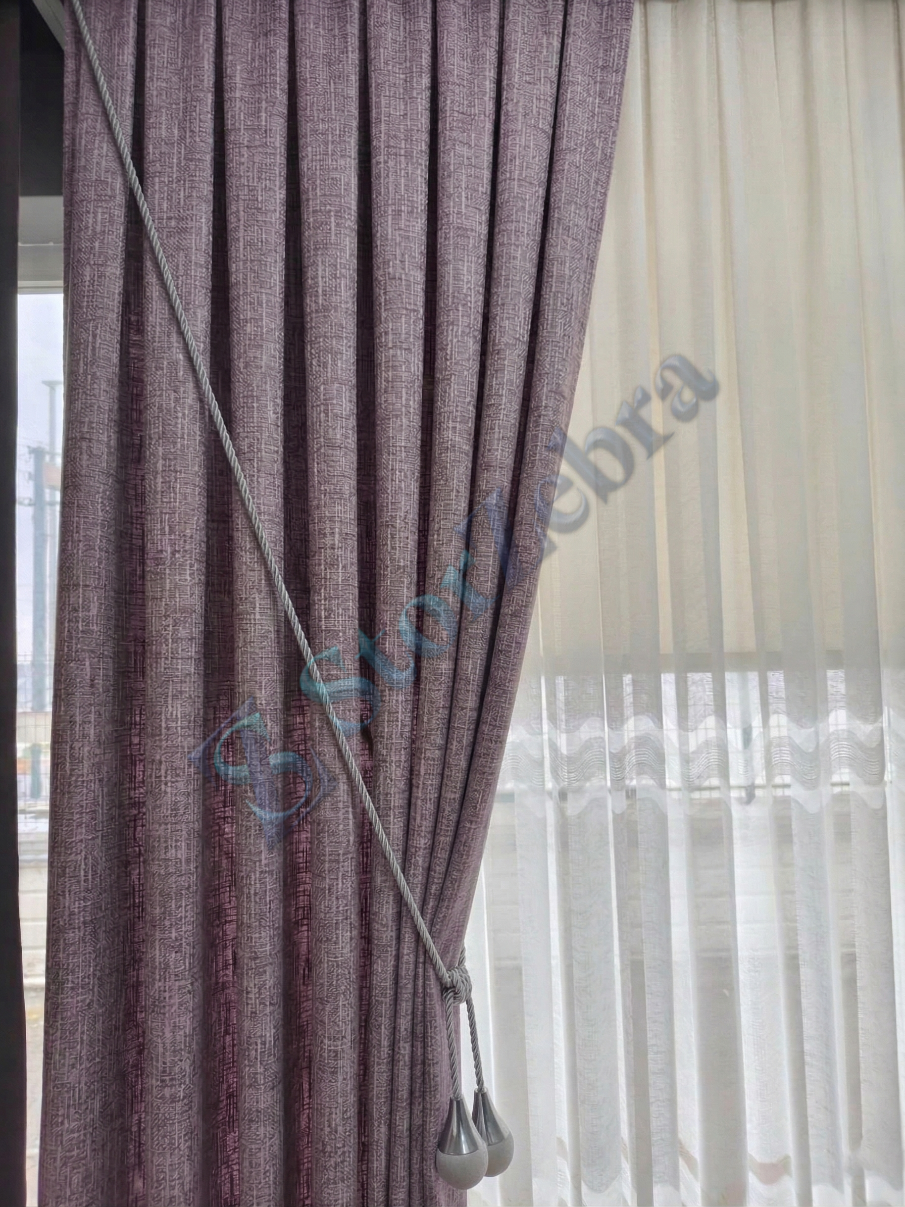 1. Kalite Dökümlü Bohem Gül Kurusu Fon Perde Craft - Görsel 2