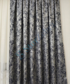 1. Kalite Desenli Siyah Gri Renk Fon Perde