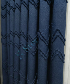 1. Kalite Lacivert Püskül Desenli Fon Perde