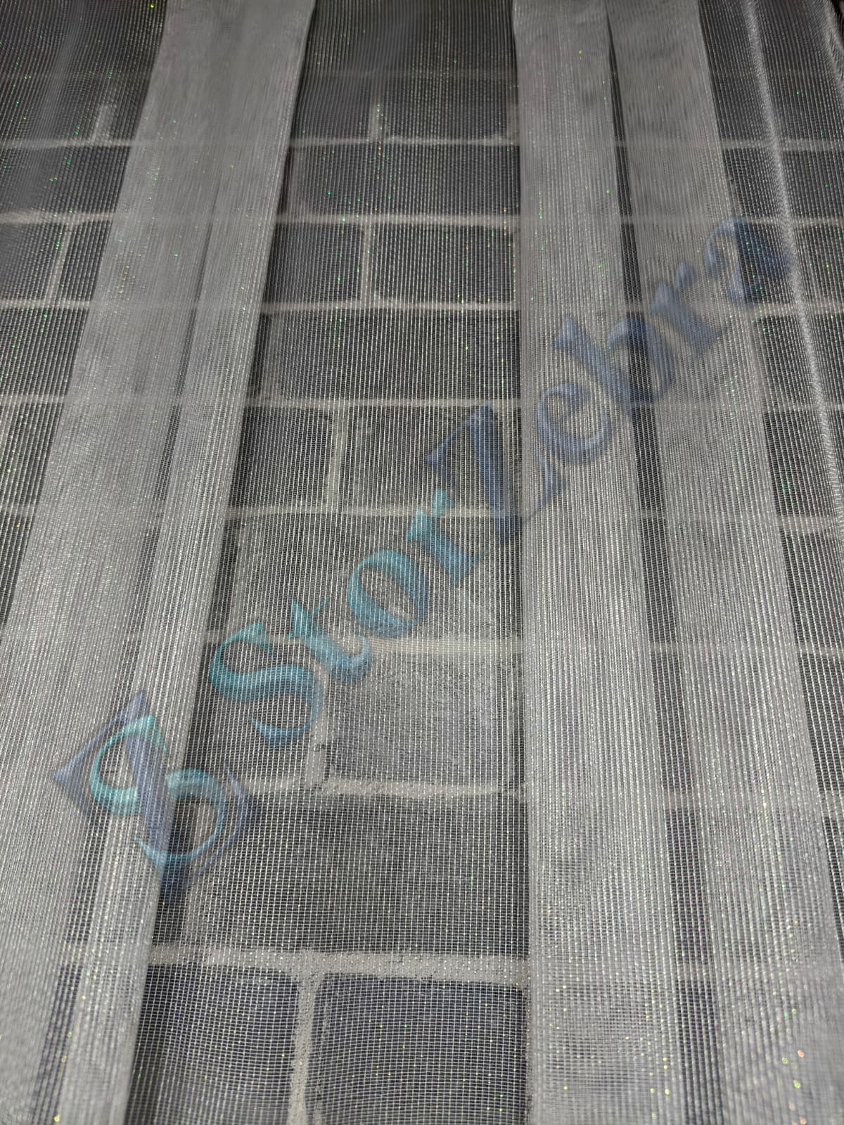 1. Kalite Ekonomik Simli Beyaz Tül Perde - Görsel 4