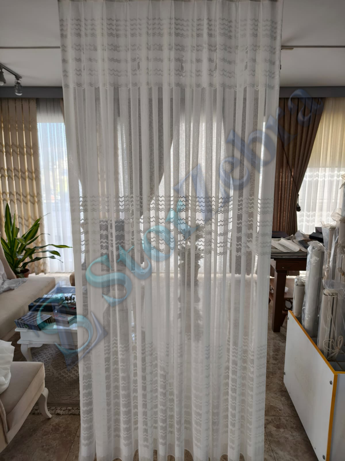 1. Kalite Orijinal Brilliant Dalgalı Desenli Tül Perde - Görsel 2